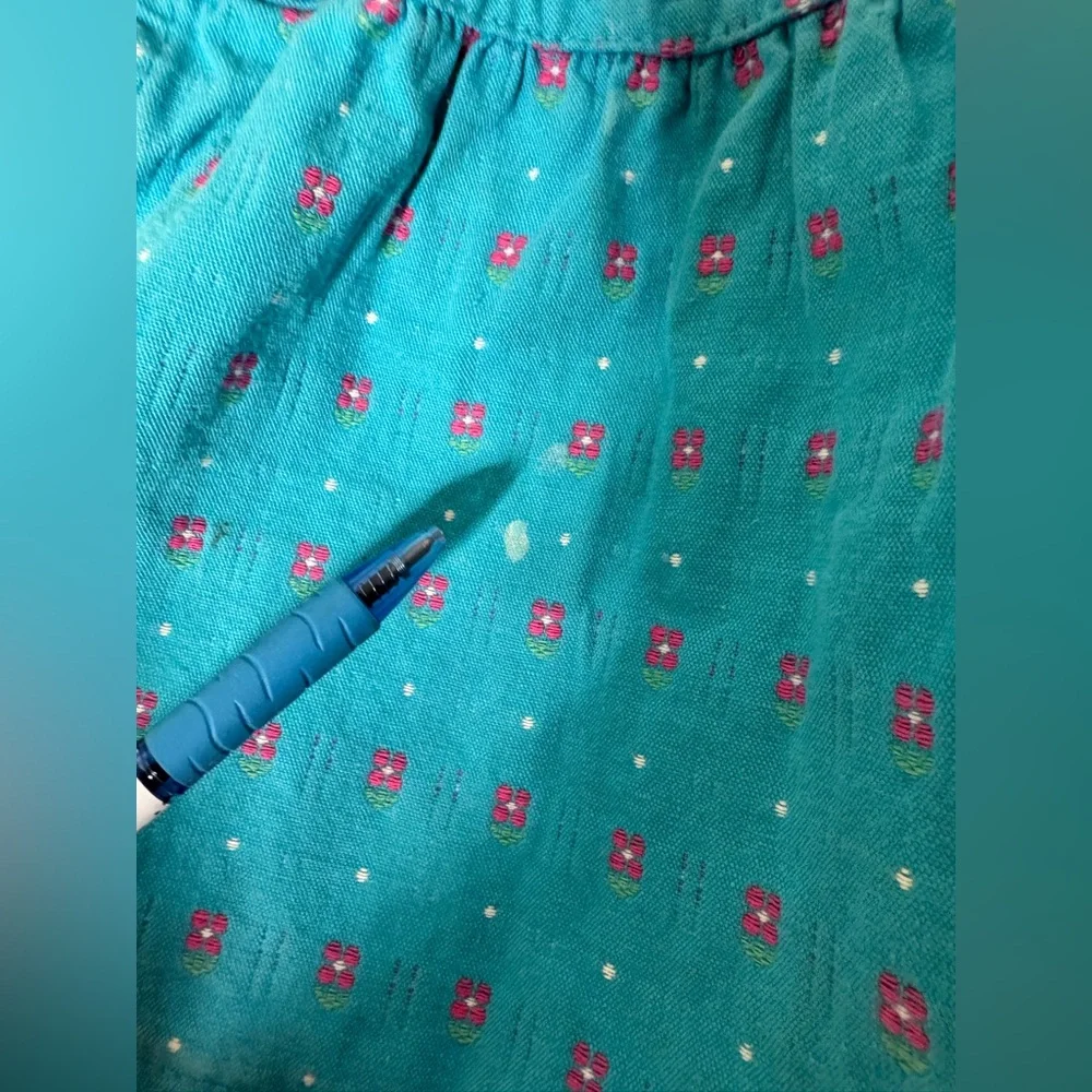 vintage oshkosh Overall Dress‎ 18 Months Blue Floral Print